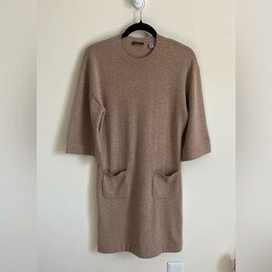 Cullen Beige Cashmere Midi Sweater Dress Bell sleeves women’s size Medium GUC.